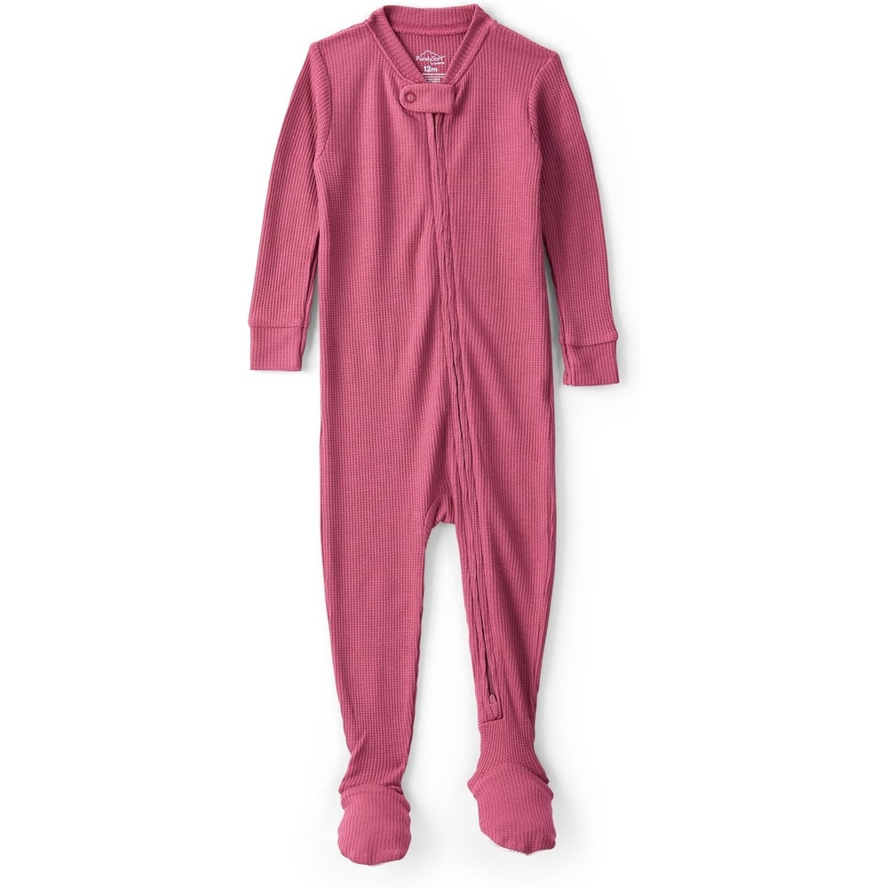 image:imageCarters Baby Boys Purelysoft Longsleeve 2way Zip PajamasRed