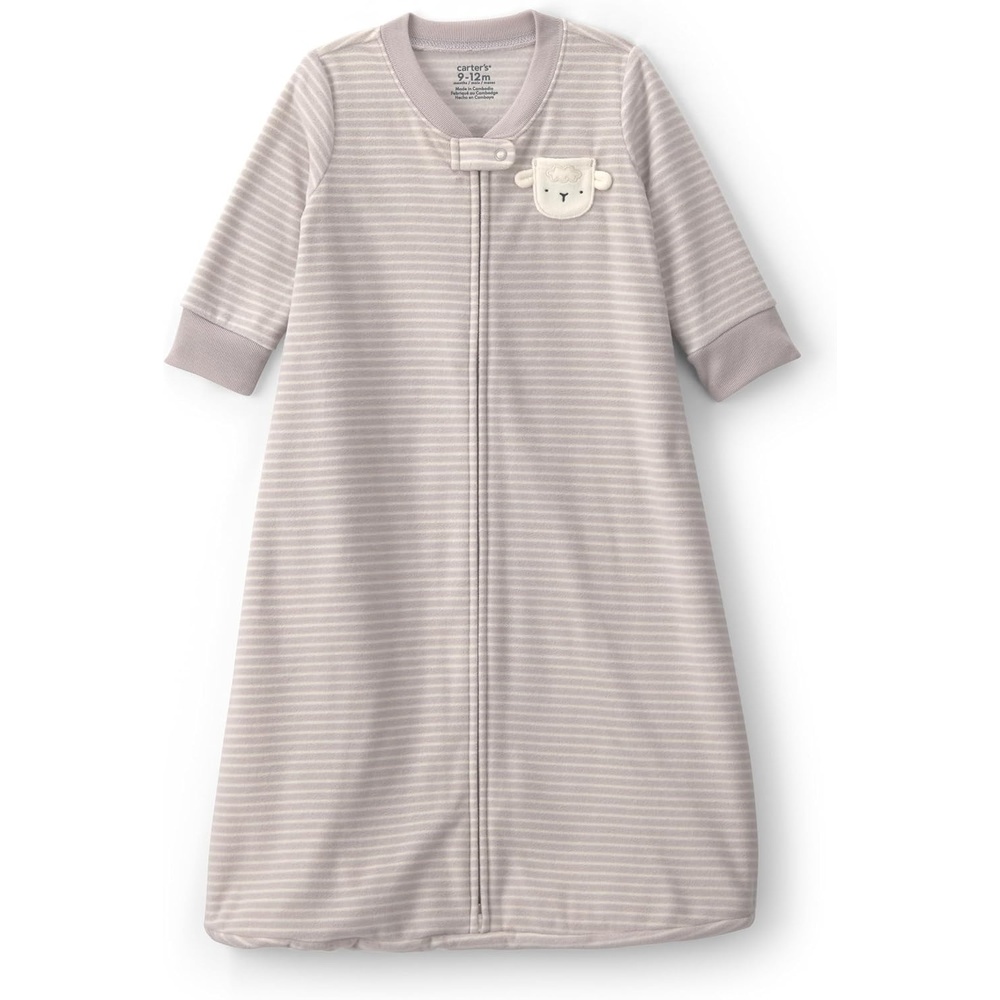 image:imageCarters Baby Fleece Pj SleepbagGrey Sheep Stripe