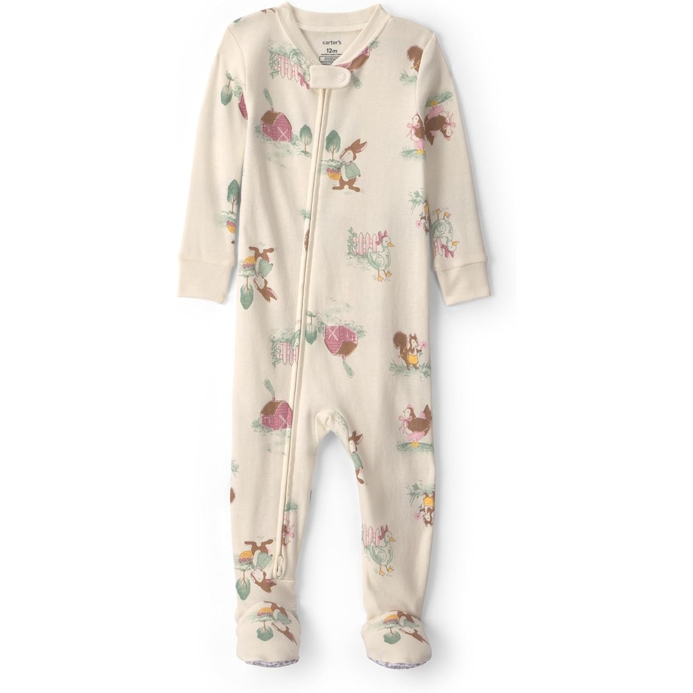 image:imageCarters Baby Girls 1piece Cotton PjCountry Farm