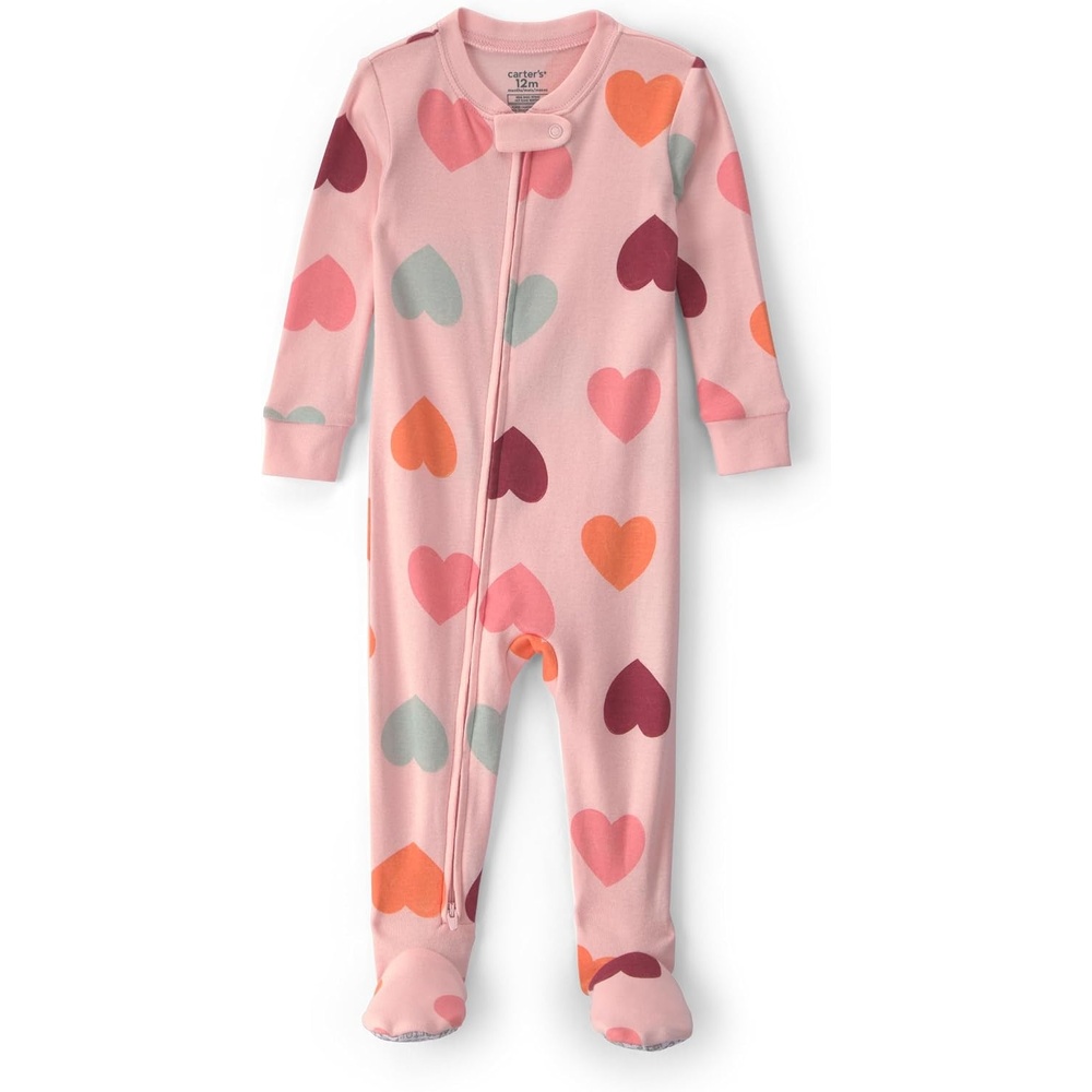 image:imageCarters Baby Girls 1piece Cotton PjPink Hearts