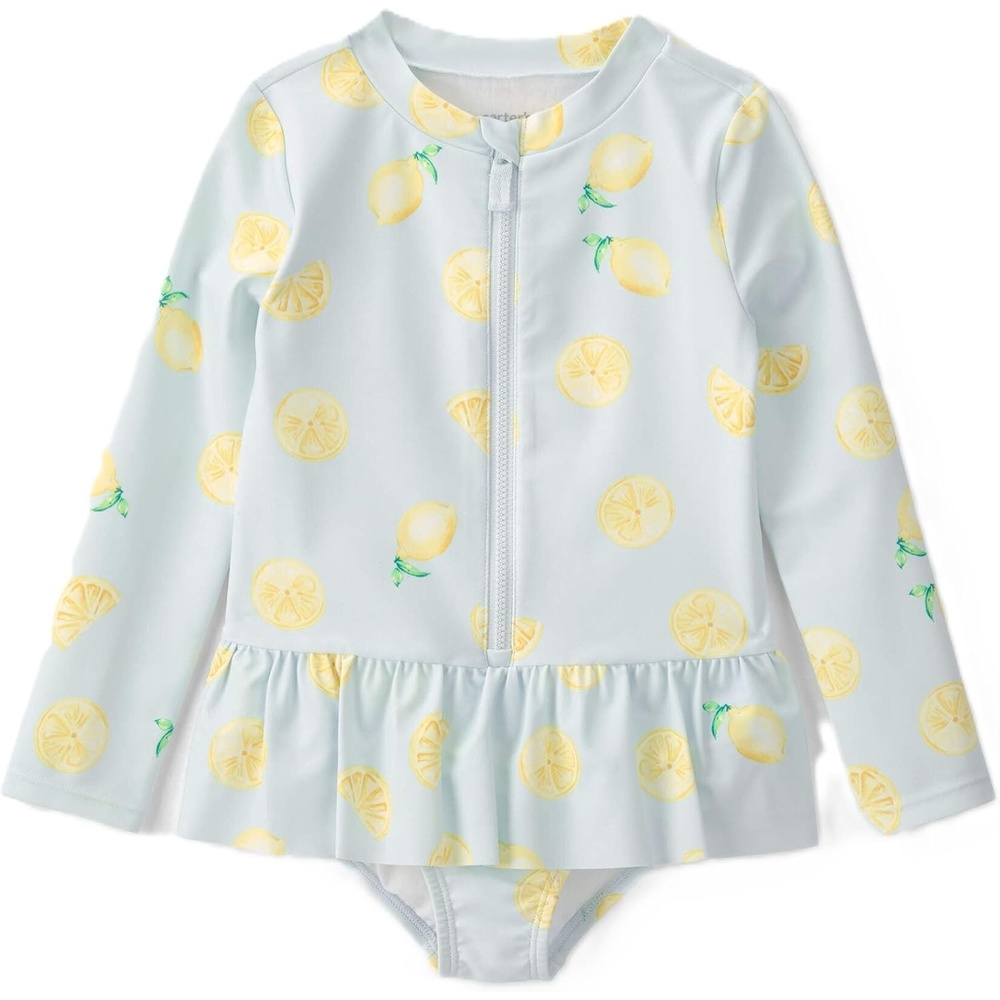 image:imageCarters Baby Girls 1piece RashguardBlueLemon