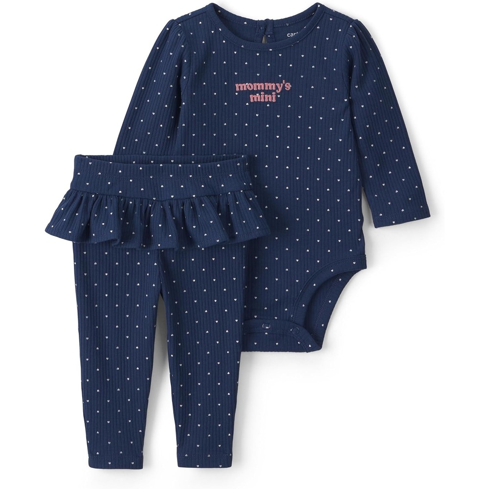 image:imageCarters Baby Girls 2piece Bodysuit Pant SetNavy Blue Mommys Mini