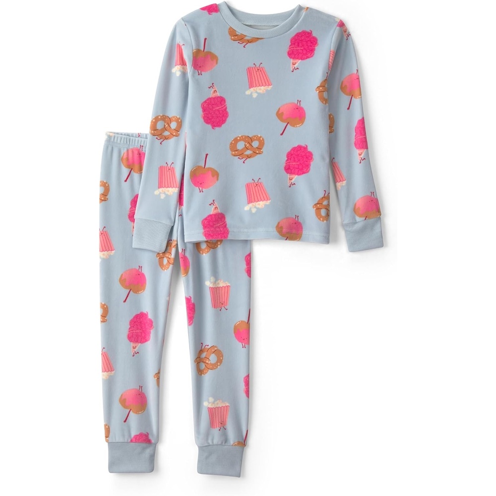 image:imageCarters Baby Girls 2piece Fleece PjsFestival Food Print
