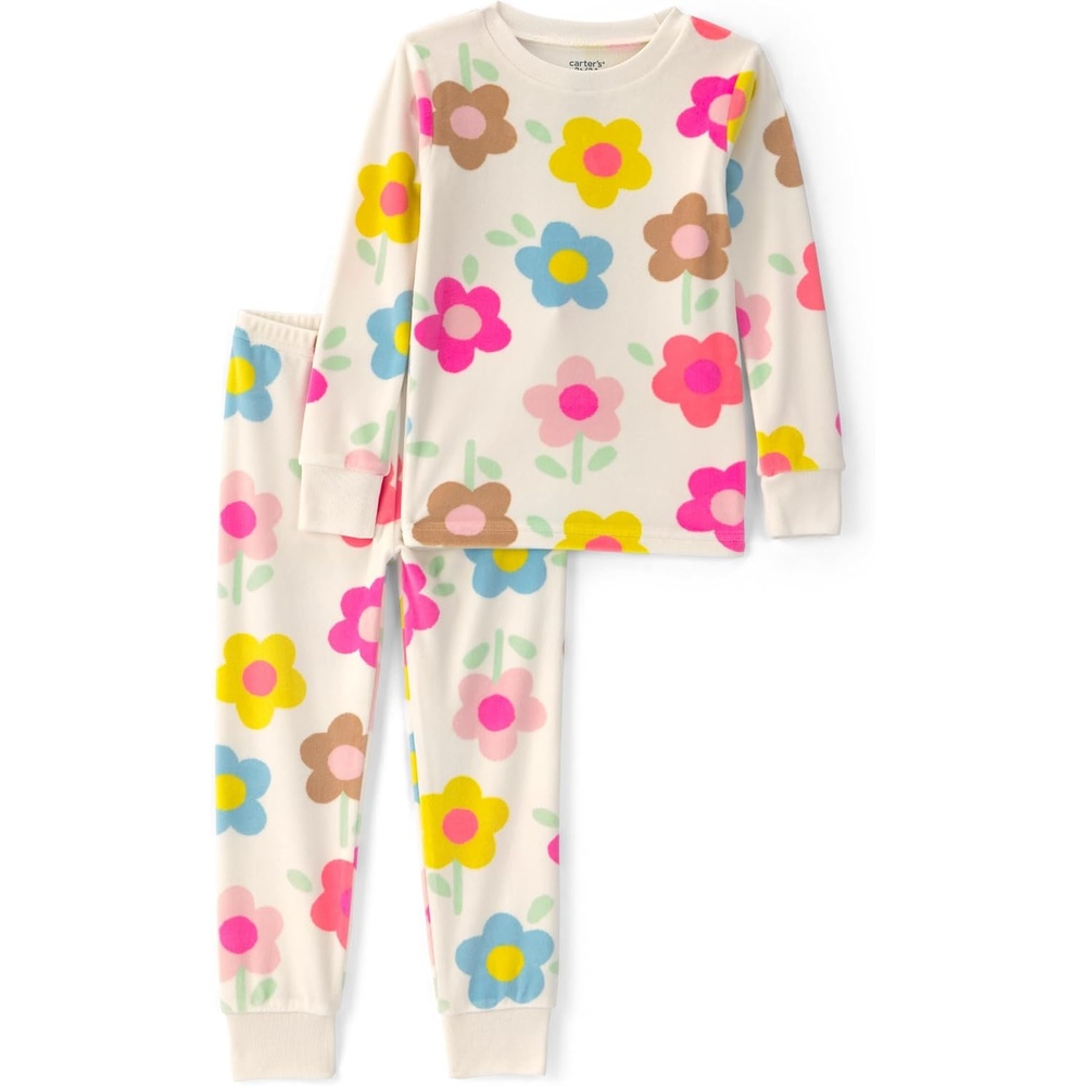 image:imageCarters Baby Girls 2piece Fleece PjsMulti Flowers