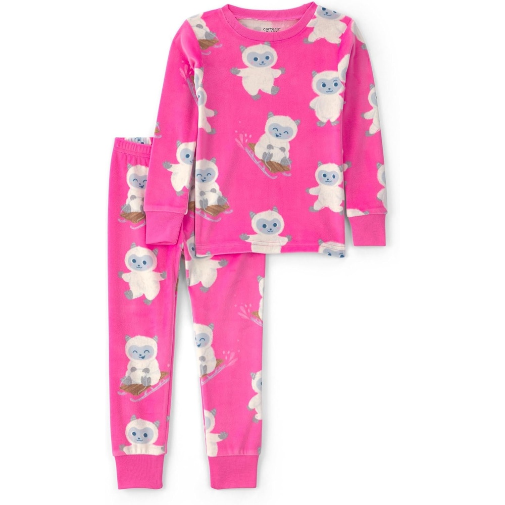 image:imageCarters Baby Girls 2piece Fleece PjsPink Yeti