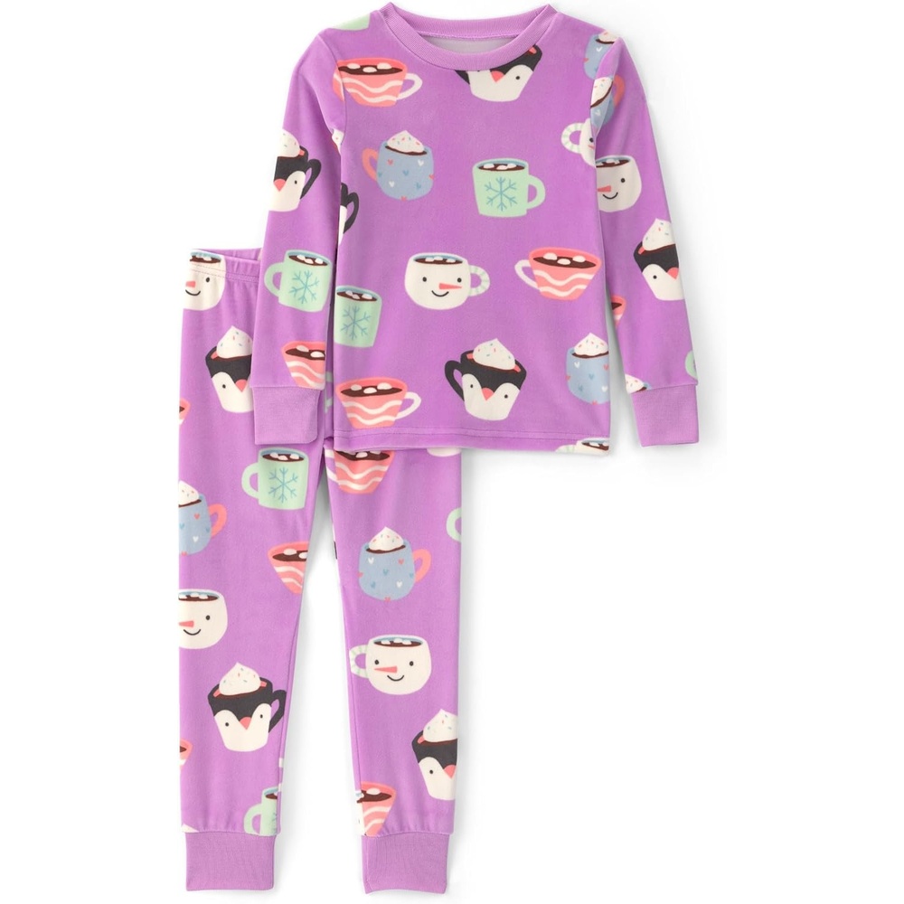 image:imageCarters Baby Girls 2piece Fleece PjsPurple Hot Cocoa