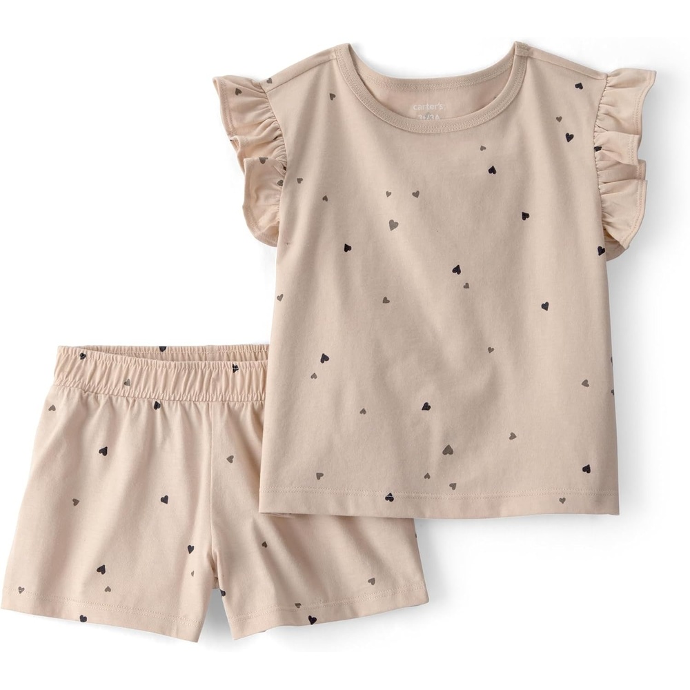 image:imageCarters Baby Girls 2piece SetBeige Heart