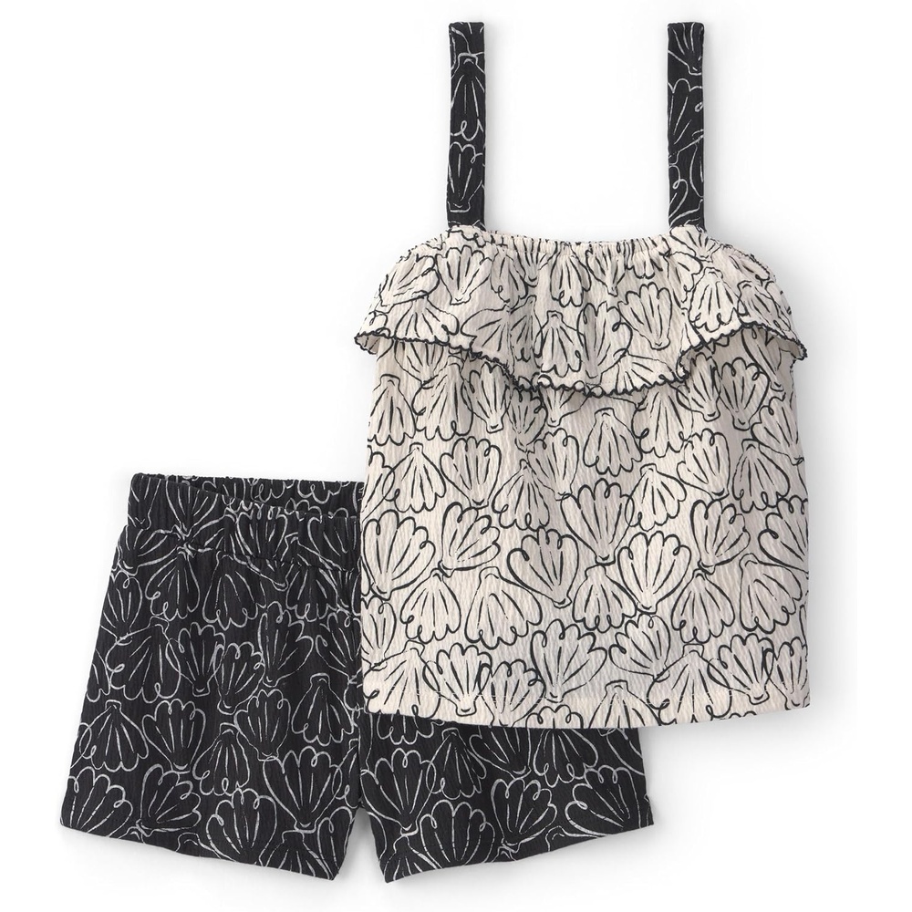 image:imageCarters Baby Girls 2piece SetBlackCream Seashells