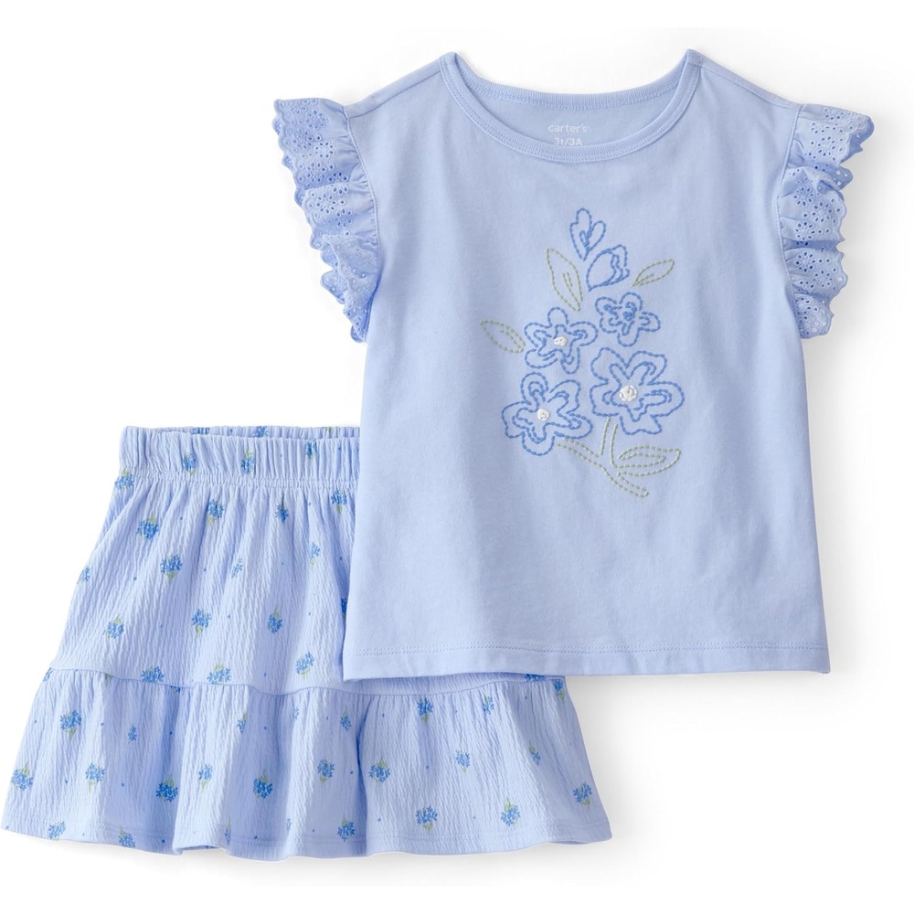 image:imageCarters Baby Girls 2piece SetBlue Floral