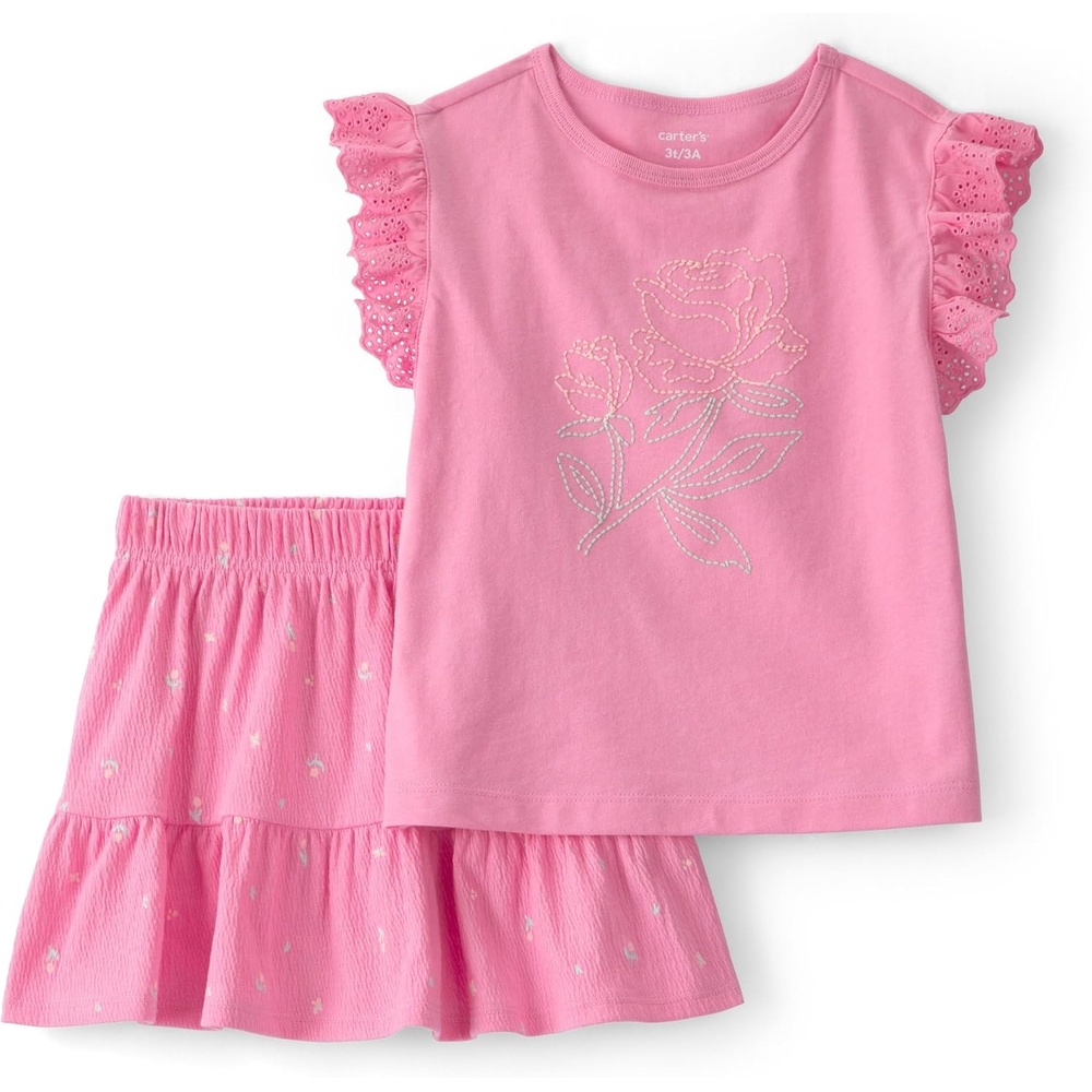 image:imageCarters Baby Girls 2piece SetPink Flower