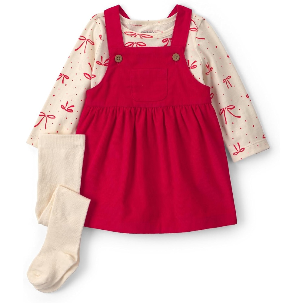 image:imageCarters Baby Girls Dress SetRed Bow
