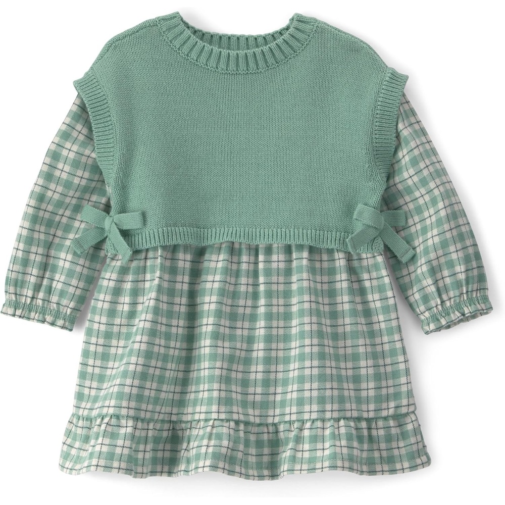 image:imageCarters Baby Girls Girl Dress Green CheckedGreen Checked