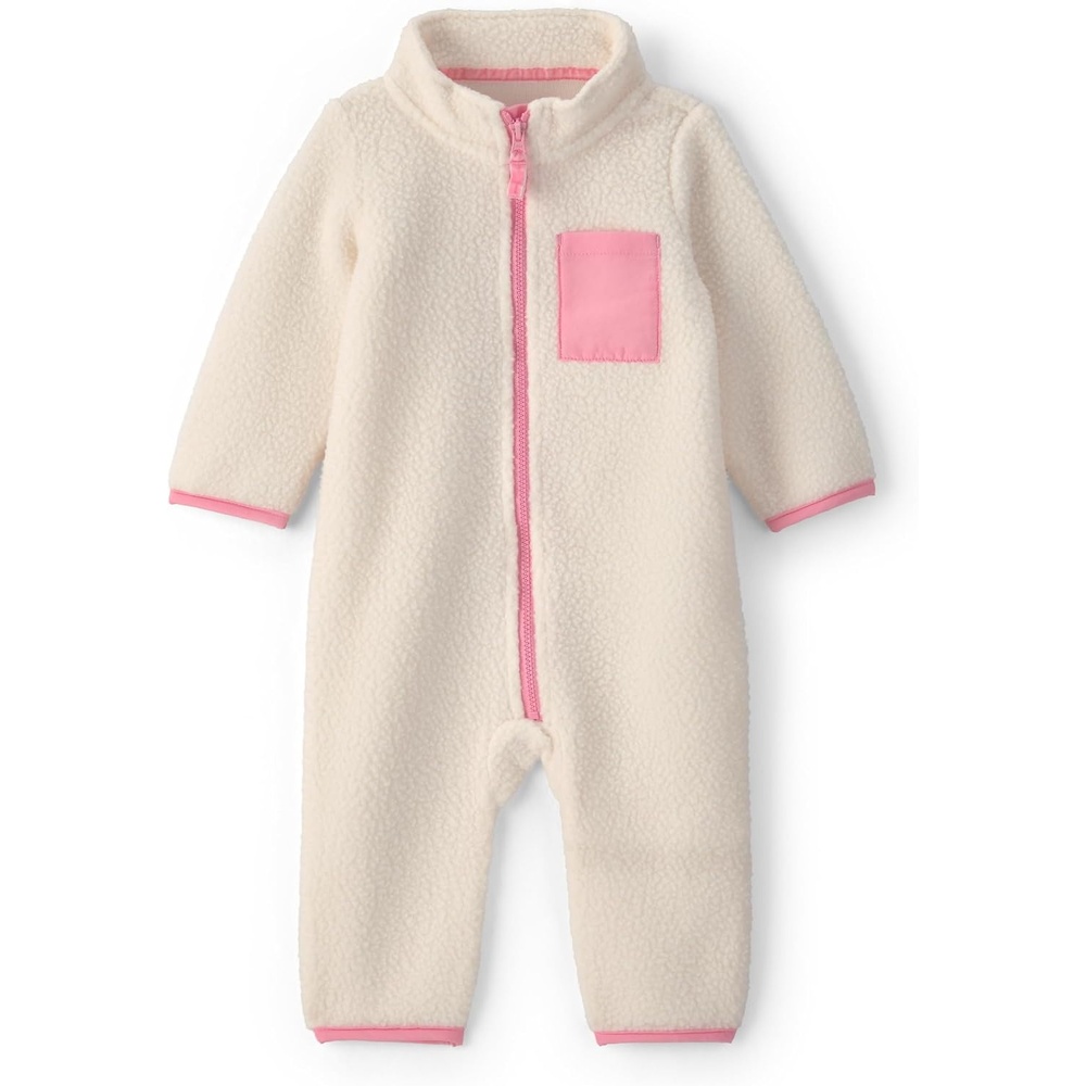 image:imageCarters Baby Girls Onepiece JumpsuitCream Pink Colorblock