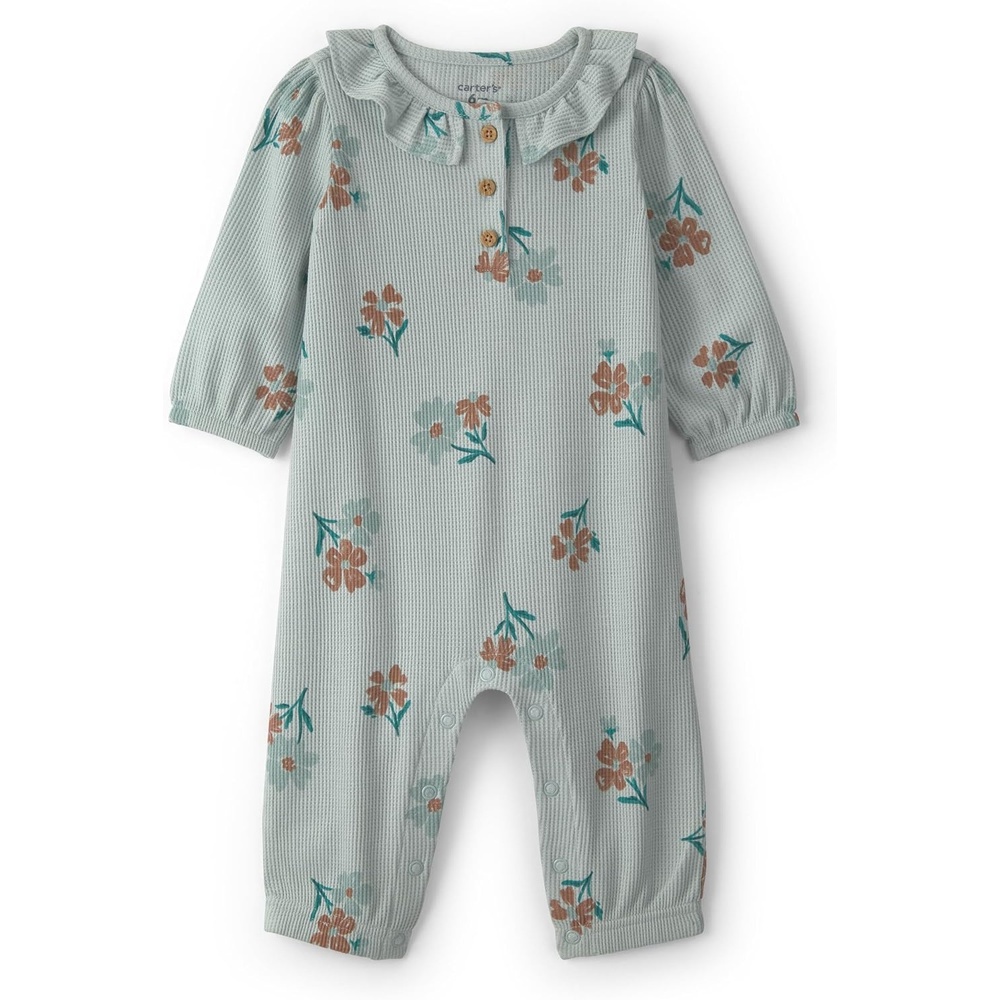 image:imageCarters Baby Girls Onepiece JumpsuitGreen Floral