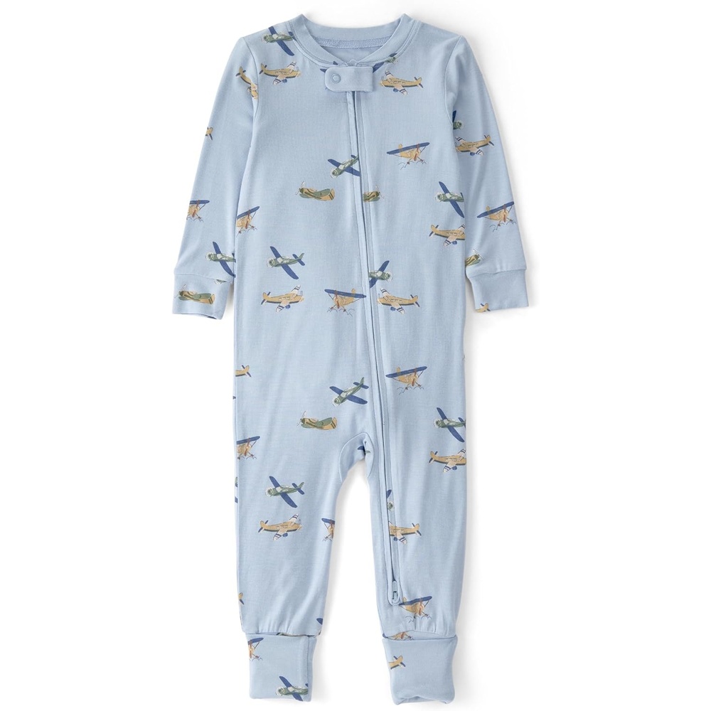 image:imageCarters Baby Girls Purelysoft 1piece PajamasBlue Plane