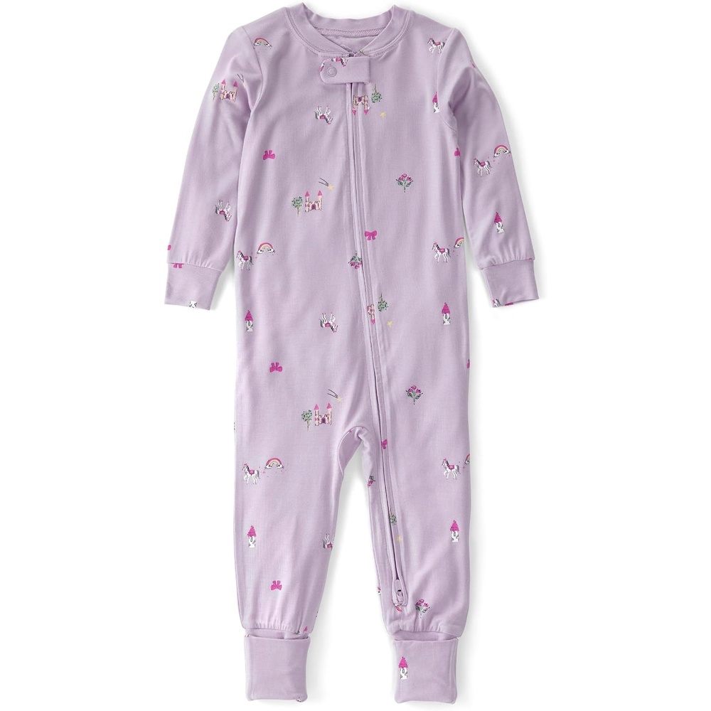 image:imageCarters Baby Girls Purelysoft 1piece PajamasPurple Fairytale