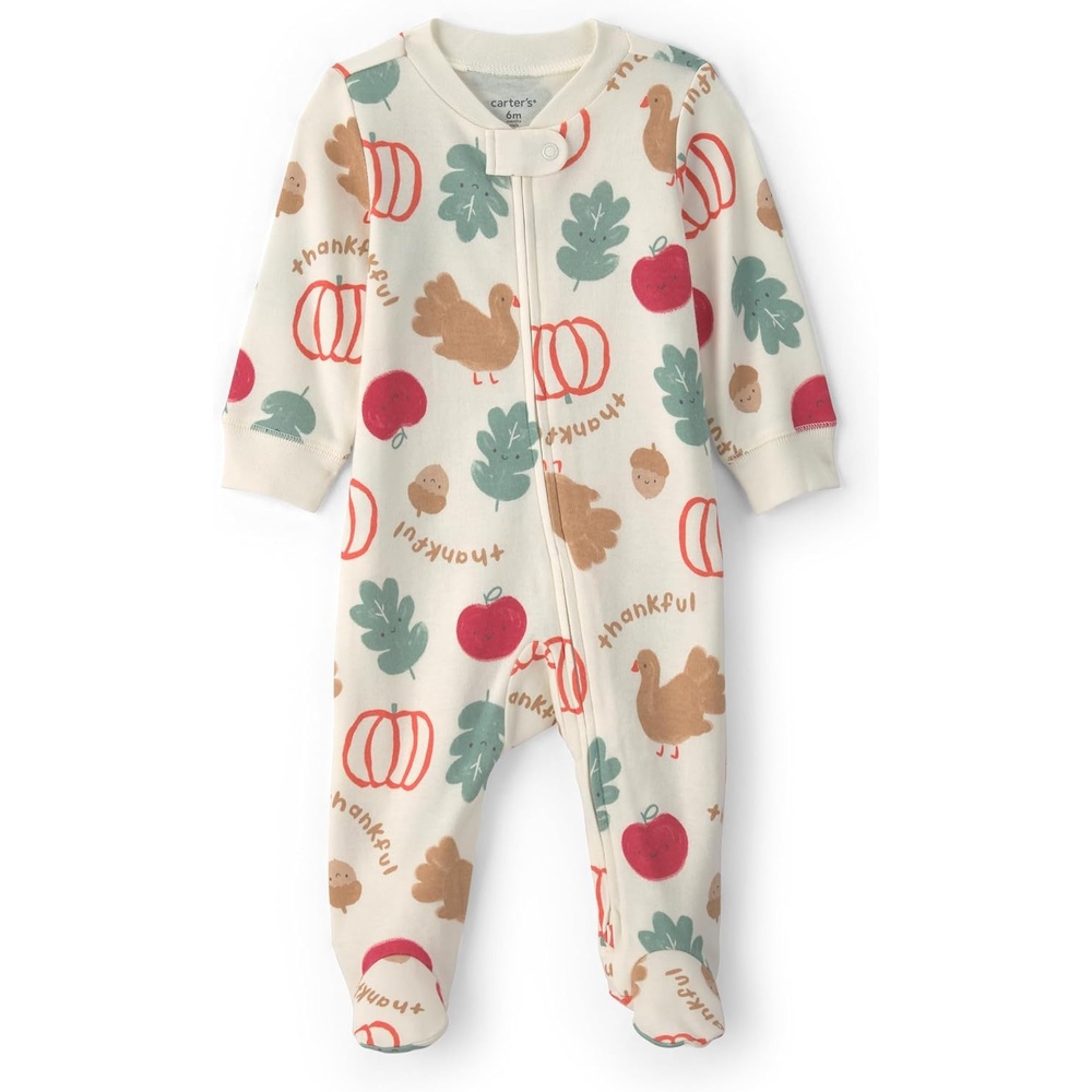 image:imageCarters Baby Interlock Holiday Sleep and PlayCream Thanksgiving