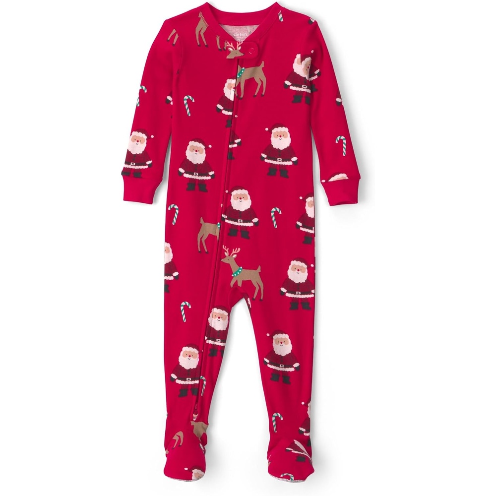 image:imageCarters Baby Interlock Holiday Sleep and PlayRed Beige Santa