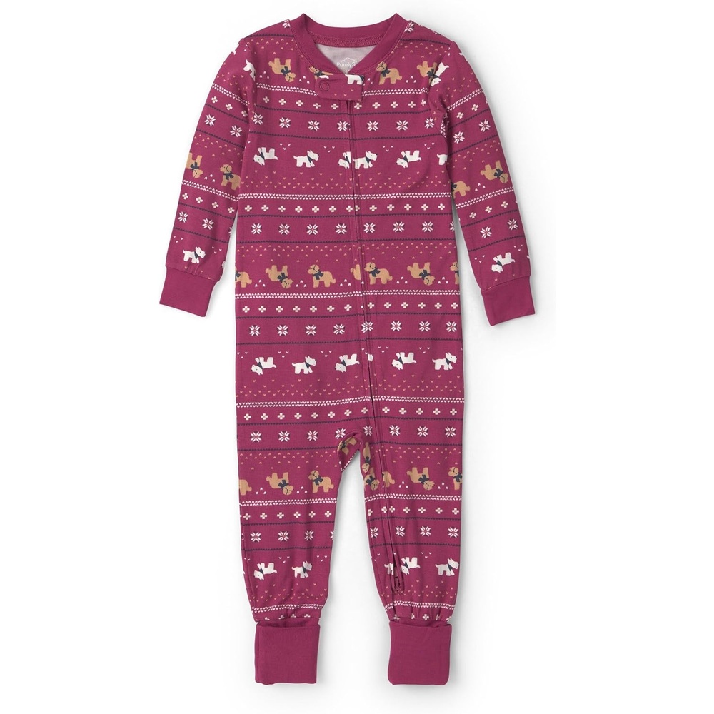 image:imageCarters Baby Purelysoft 1piece PajamasBurgundy Fair Isle