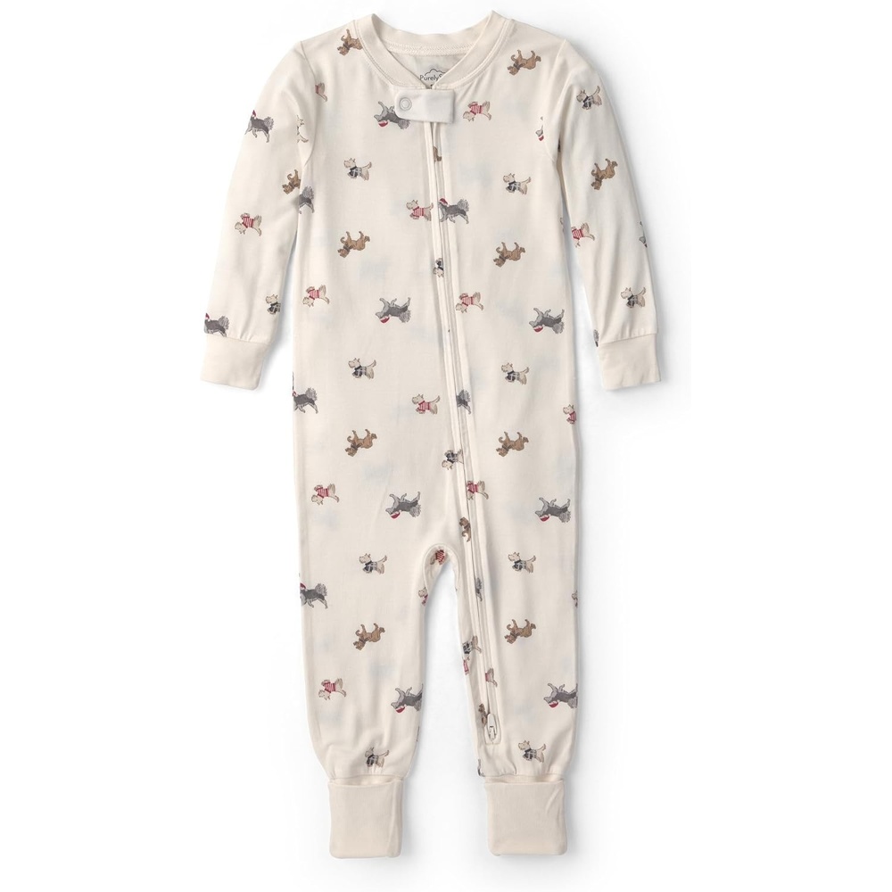 image:imageCarters Baby Purelysoft 1piece PajamasCream Dog Print