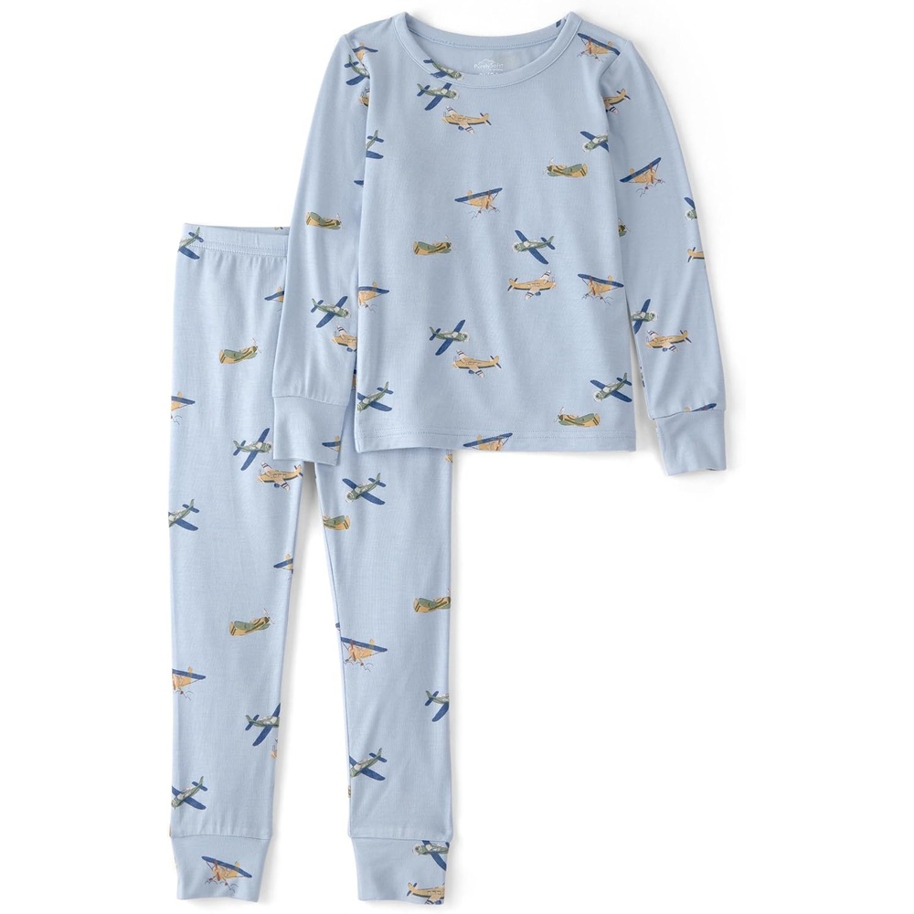 image:imageCarters Baby Purelysoft Longsleeve 2piece PajamasBlue Vintage Plane