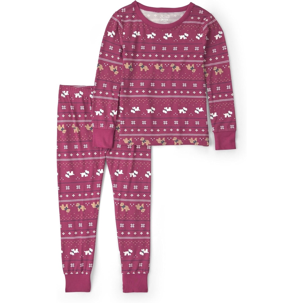 image:imageCarters Baby Purelysoft Longsleeve 2piece PajamasBurgundy Fair Isle
