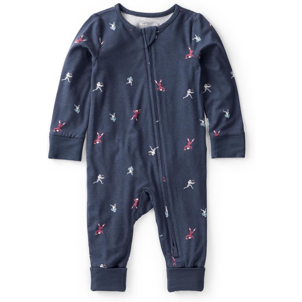 image:imageCarters Baby Purelysoft Sleep and Play PajamasBlue Football