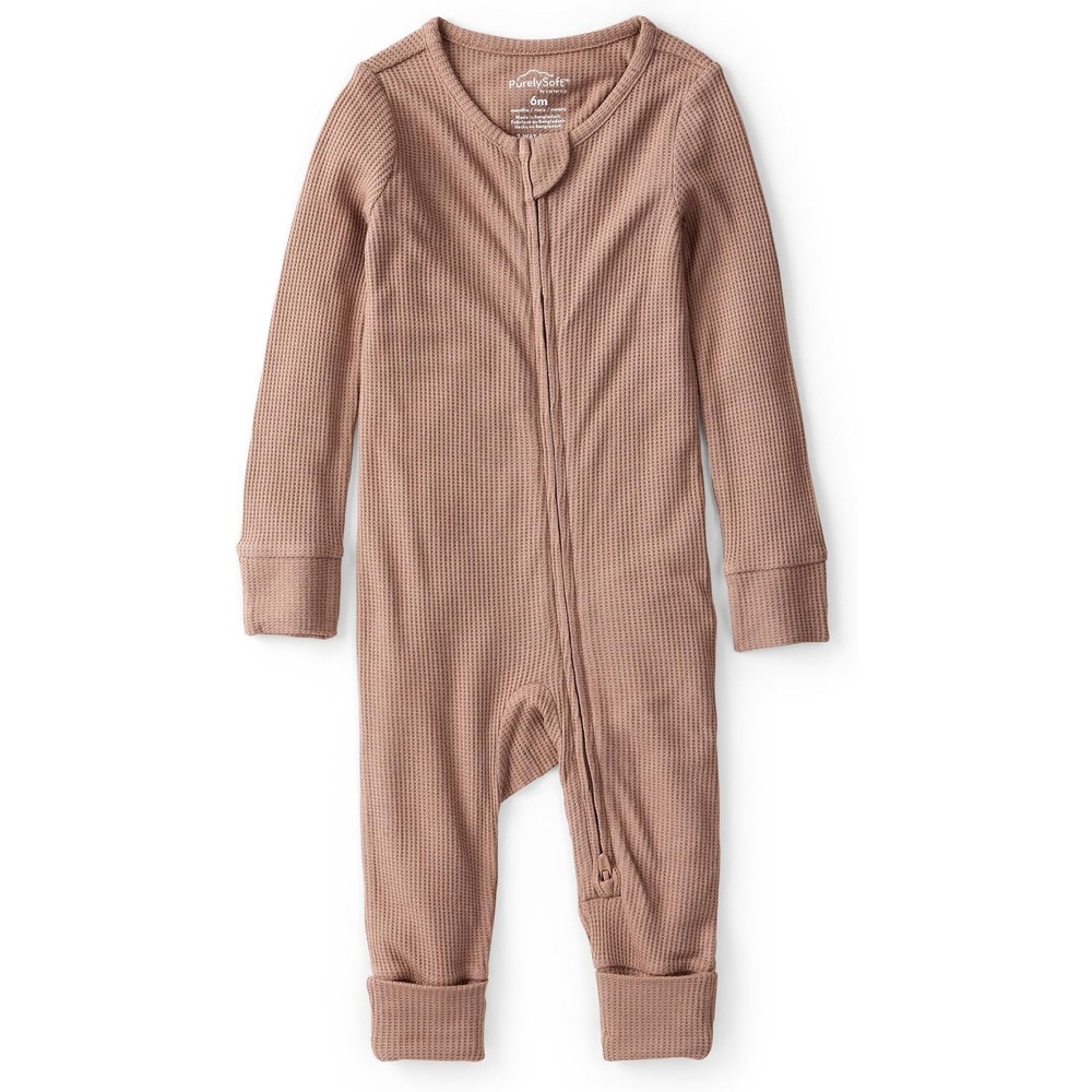 image:imageCarters Baby Purelysoft Sleep and Play PajamasBrown Solid
