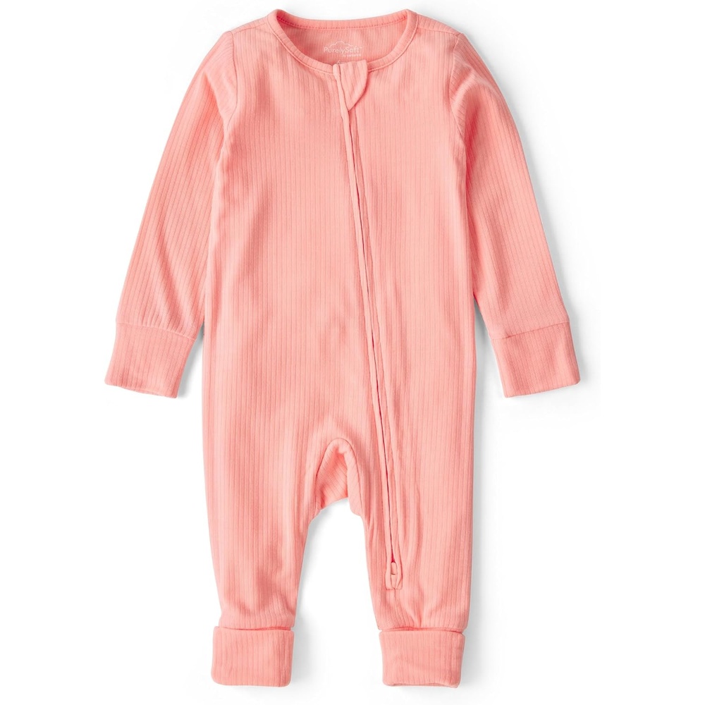 image:imageCarters Baby Purelysoft Sleep and Play PajamasSolid Pink