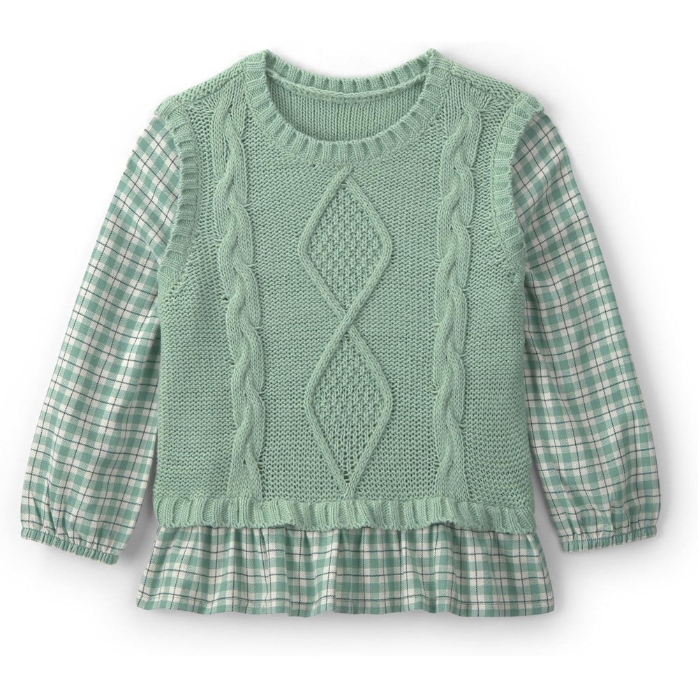 image:imageCarters BabyGirls SweaterGreen 2pc Top