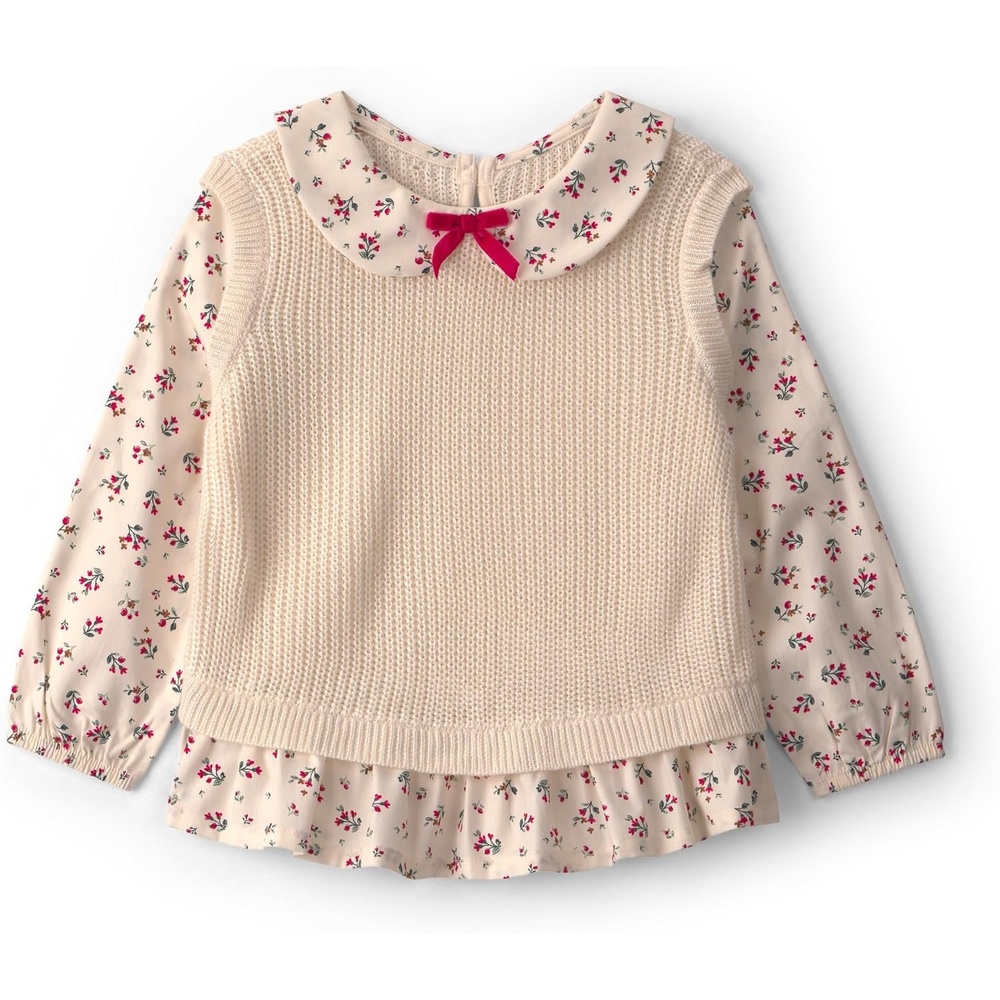 image:imageCarters BabyGirls SweaterIvory Floral