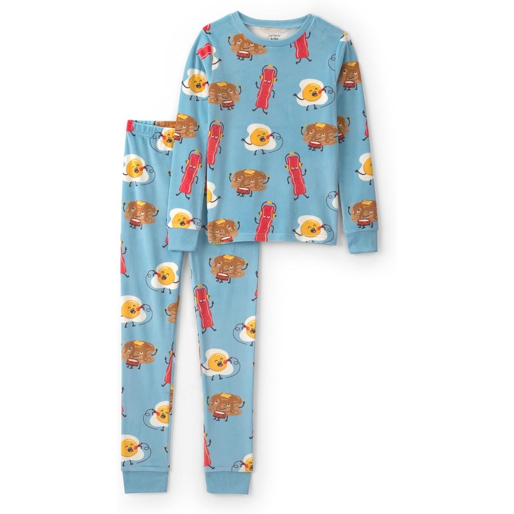 image:imageCarters Boys 2piece Fleece PjsBreakfast Foods