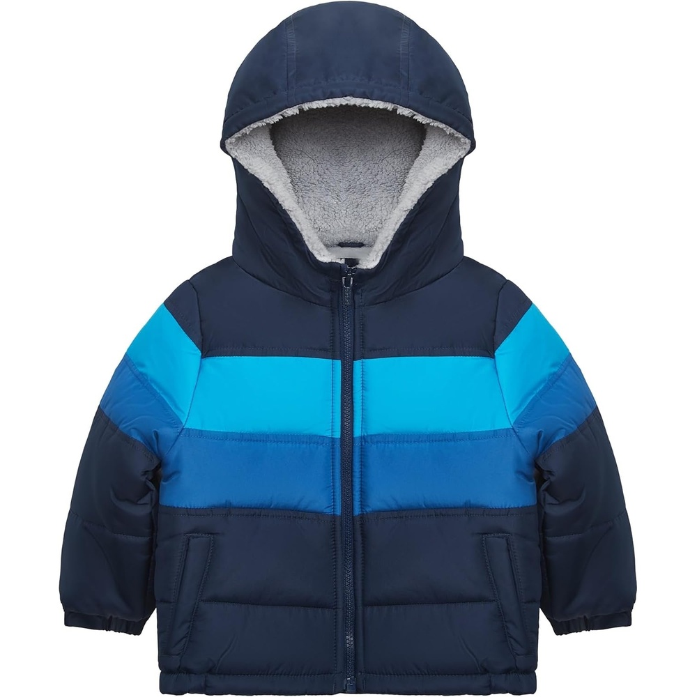 image:imageCarters Boys Sherpalined Heavyweight Hooded Puffer JacketNavy
