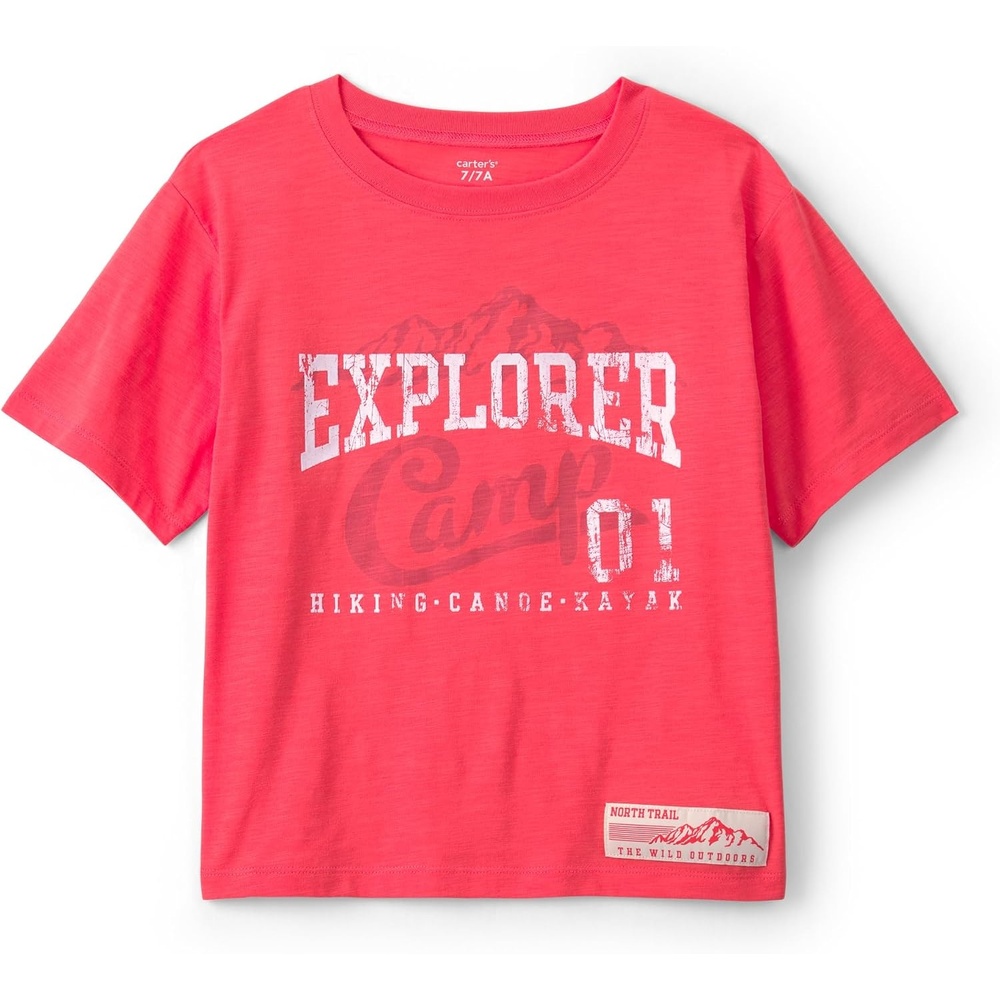 image:imageCarters Boys ShortSleeve Graphic Tee ShirtOrange Explorer Camp
