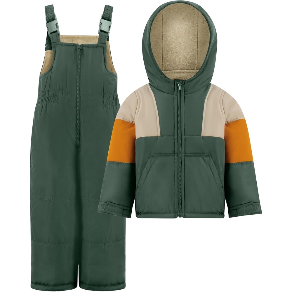 image:imageCarters Boys Toddler Boys 2 Piece SnowsuitOliveBeigeOrange
