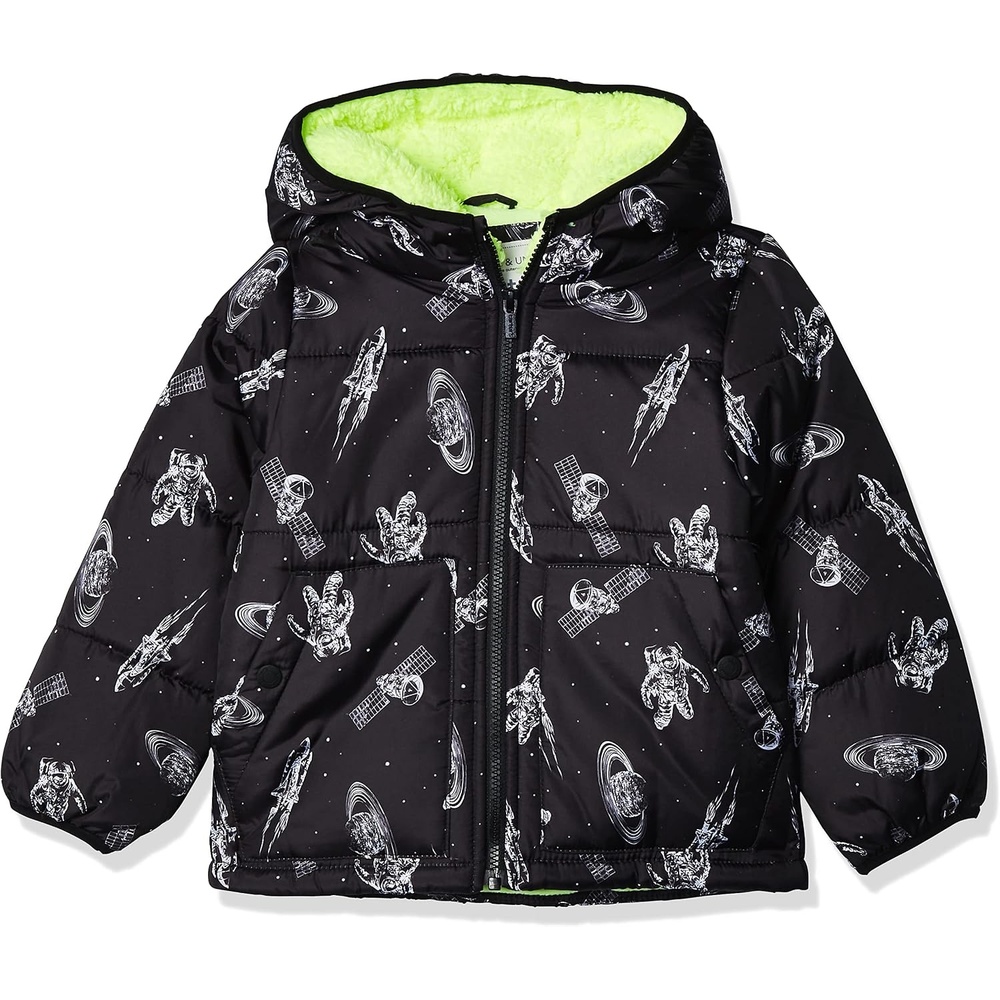 image:imageCarters Boys Toddler Fleece Lined Midweight JacketBlack Space Print