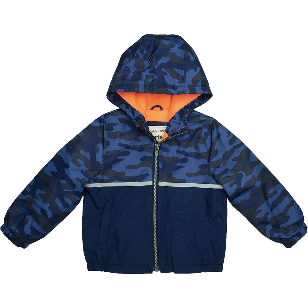image:imageCarters Boys Toddler Fleece Lined Midweight JacketNavy Camo Print