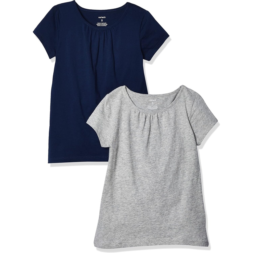 image:imageCarters Girls 2Pack TeeNavyGrey
