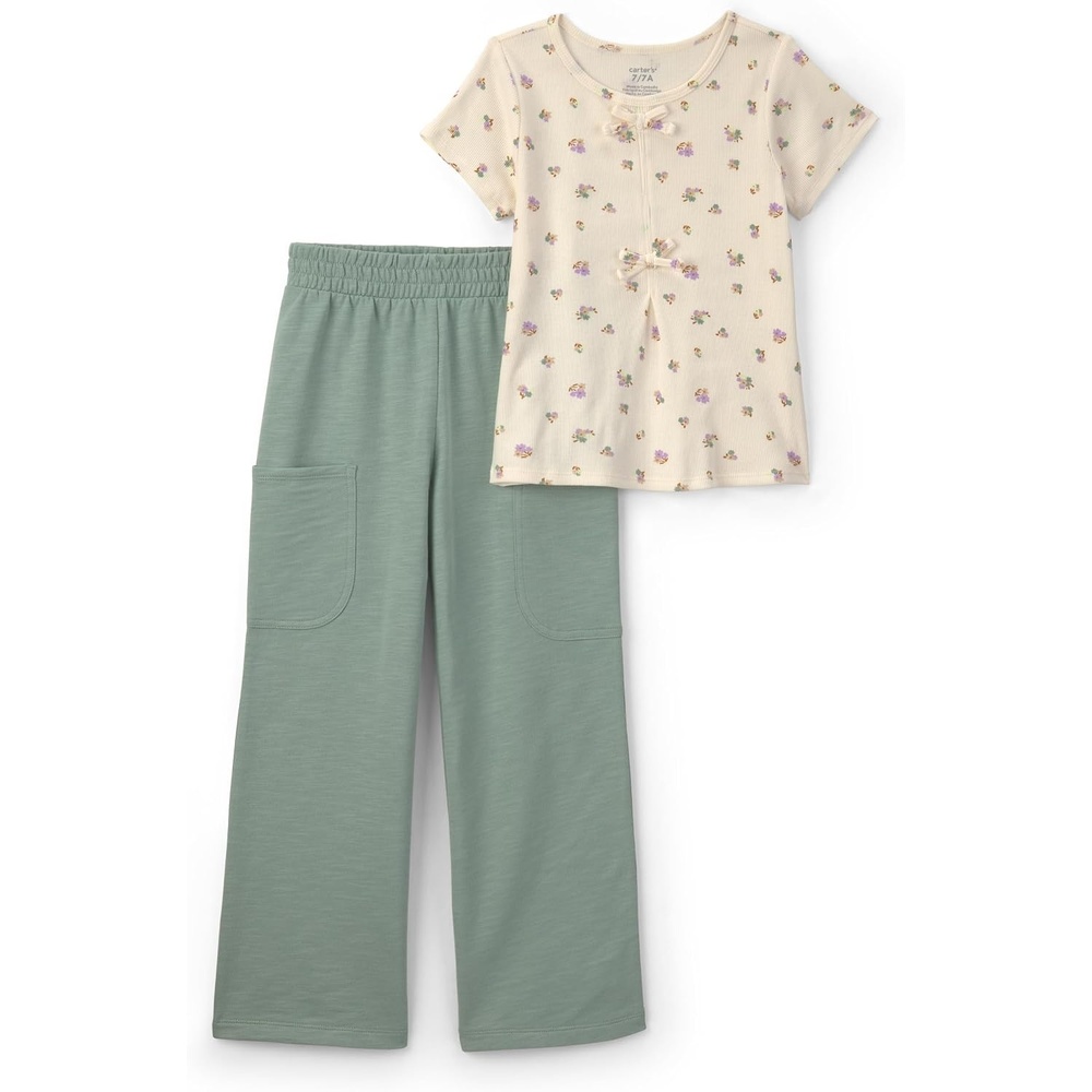 image:imageCarters Girls 2piece SetGreen Floral