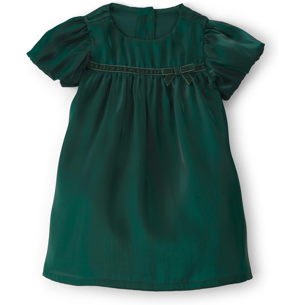 image:imageCarters Girls DressGreen Shiny Poplin