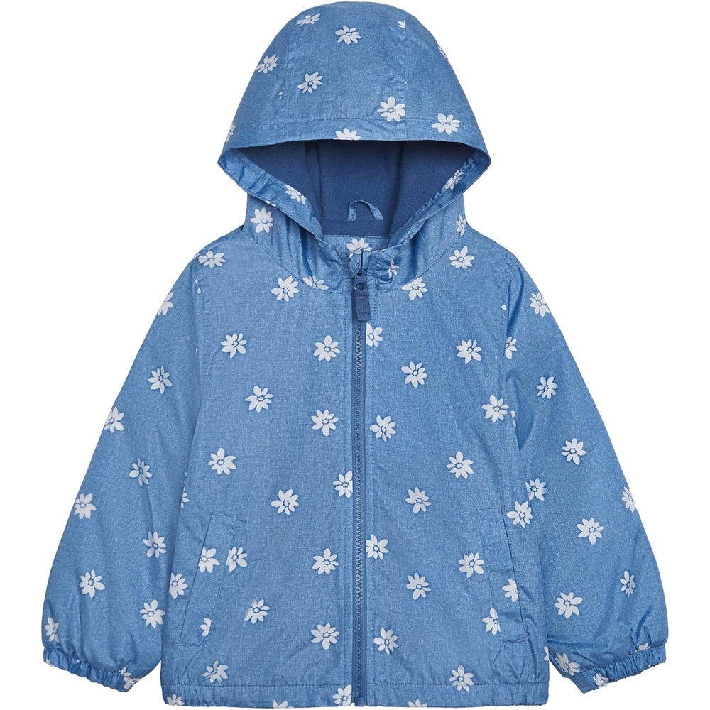 image:imageCarters Girls FleeceLined Midweight Hooded Jacket Baby Toddler and KidsChambray