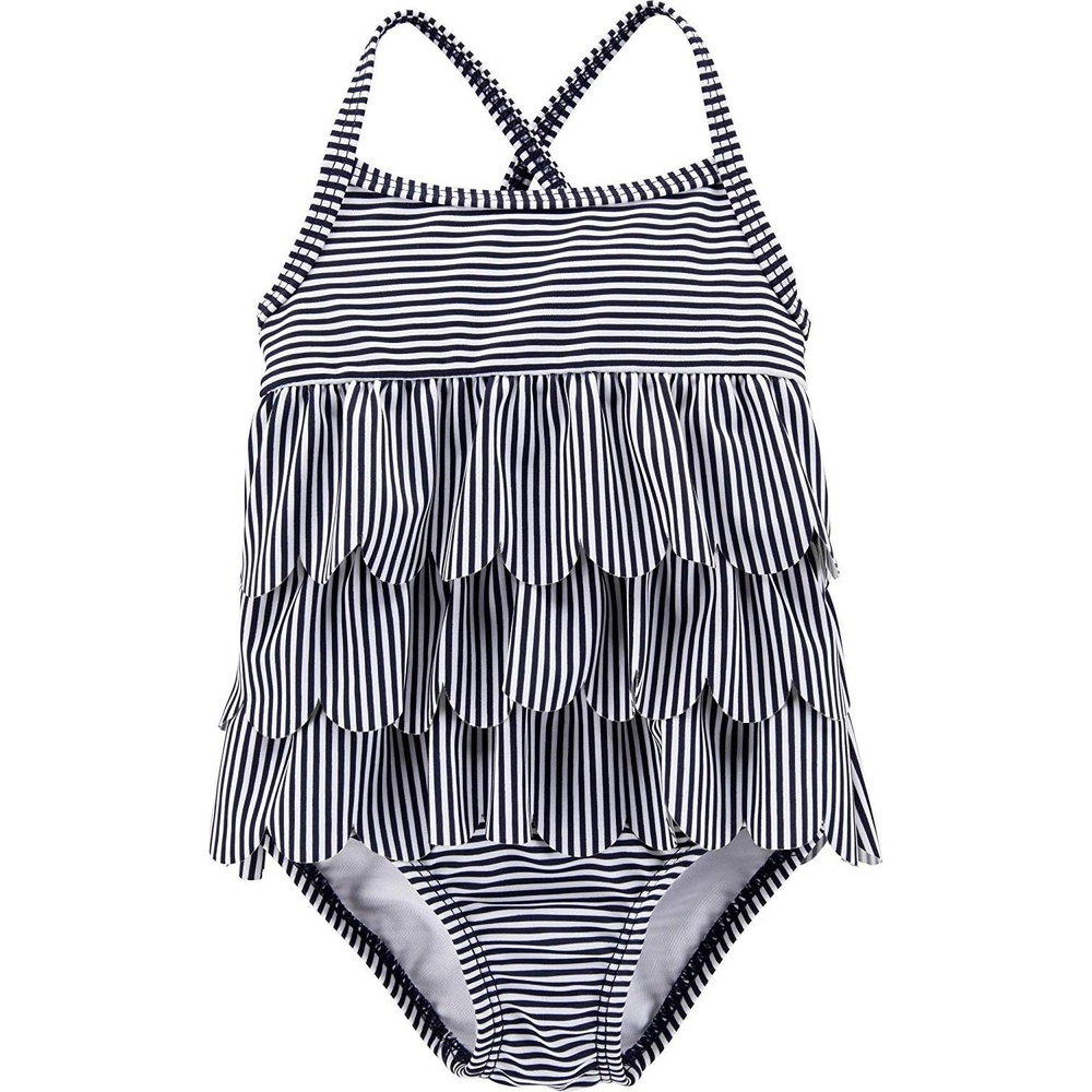 image:imageCarters Girls SwimsuitBlue Stripe