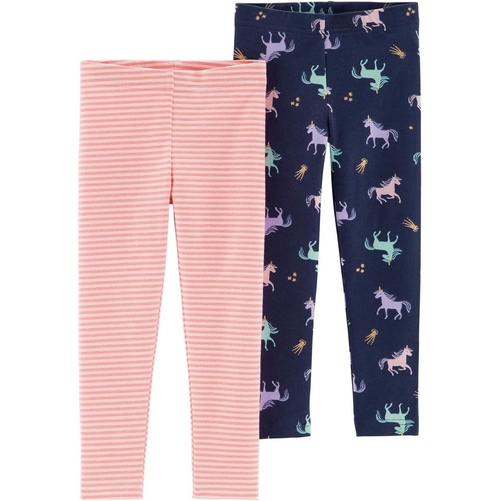 image:imageCarters Little Girls 2Pack Leggings PantsMulticoloured