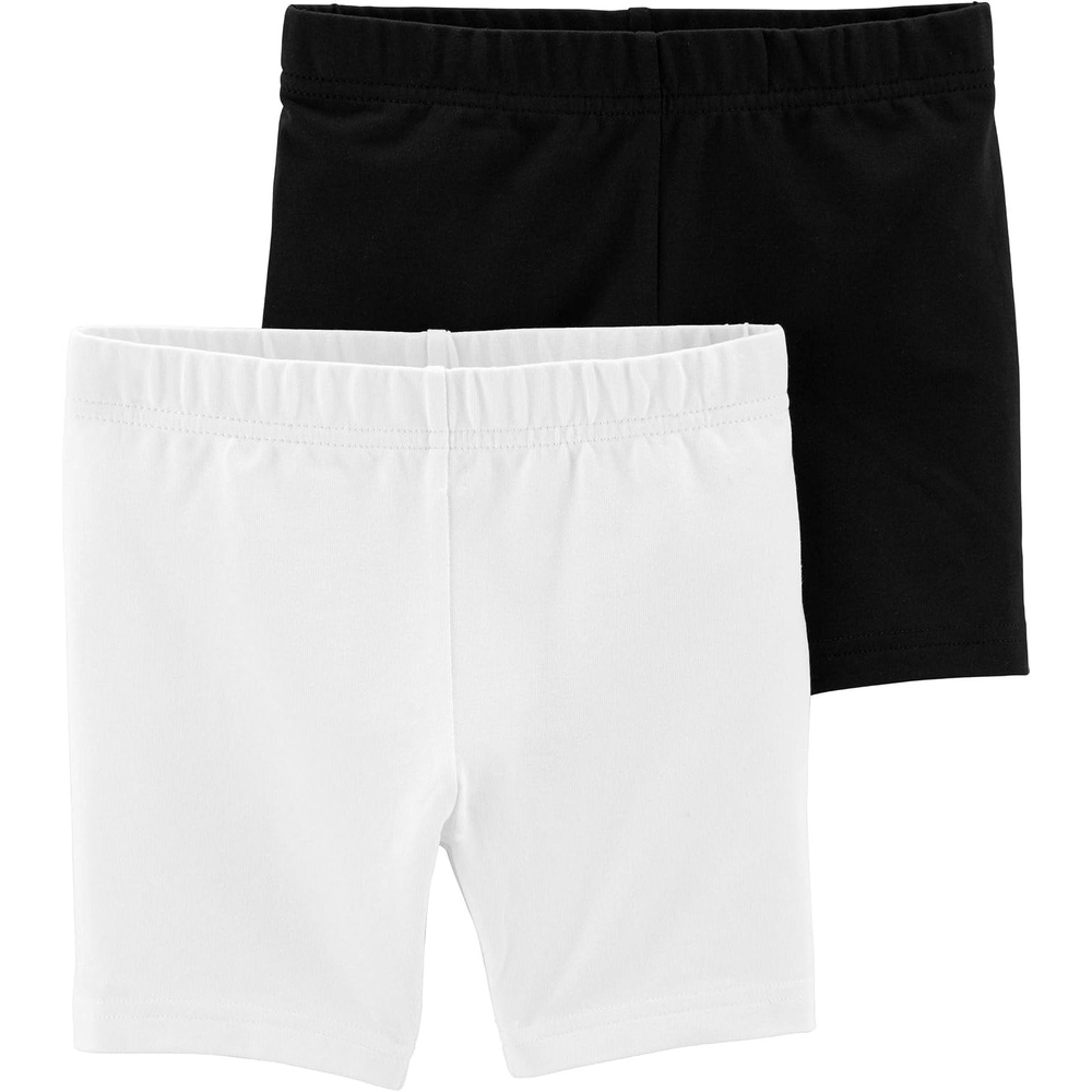 image:imageCarters Little Girls 2Pack Leggings PantsShorts BlackWhite