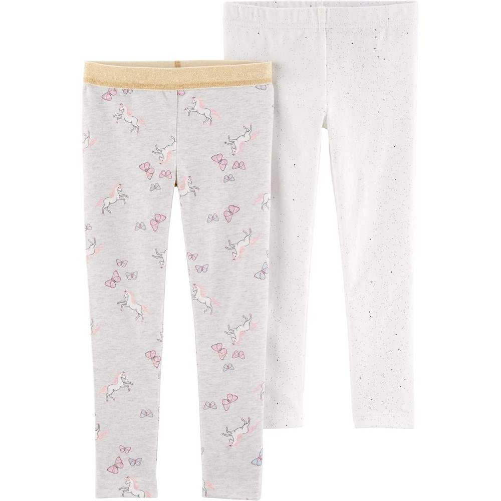image:imageCarters Little Girls 2Pack Leggings PantsWhite