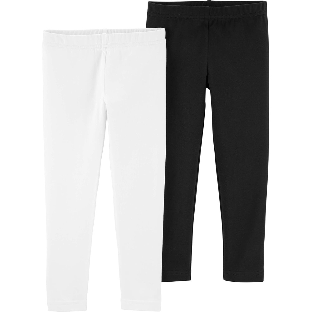 image:imageCarters Little Girls 2Pack Leggings PantsWhiteBlack