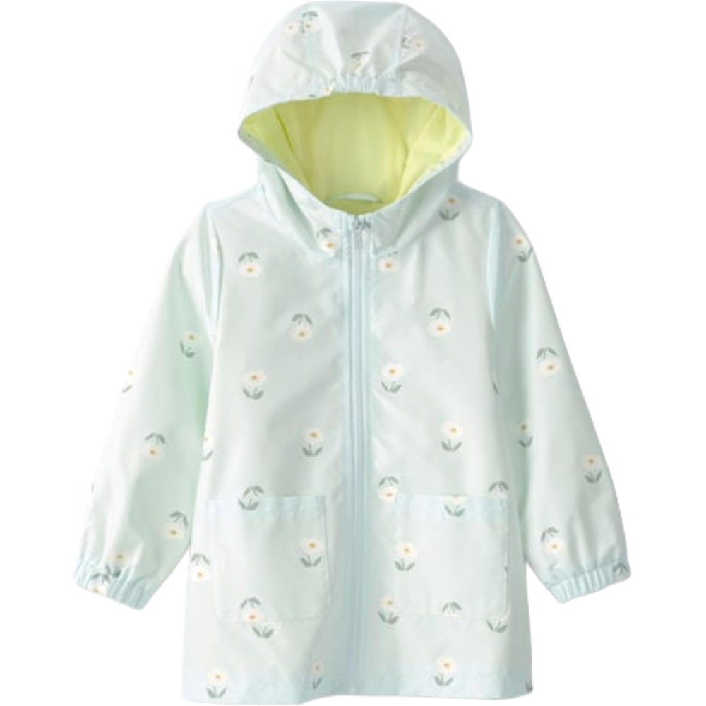 image:imageCarters Toddler amp Little Girls Midweight Fleece Lined Hooded Raincoat Rain JacketChanging Blue