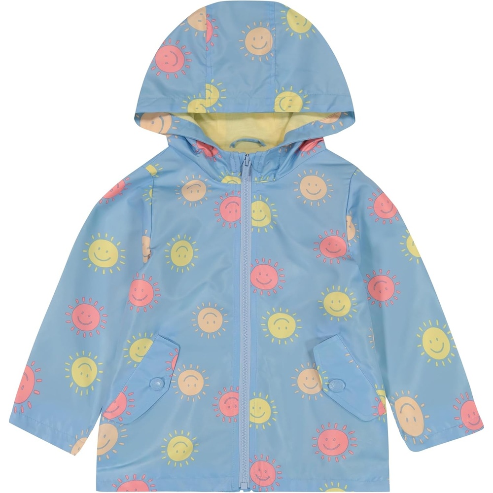 image:imageCarters Toddler amp Little Girls Midweight Fleece Lined Hooded Raincoat Rain JacketLight Blue