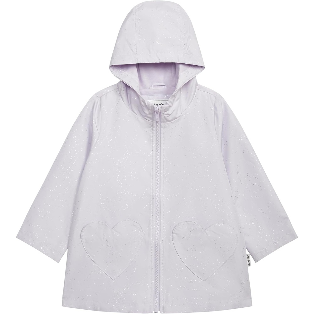 image:imageCarters Toddler amp Little Girls Midweight Fleece Lined Hooded Raincoat Rain JacketPurple