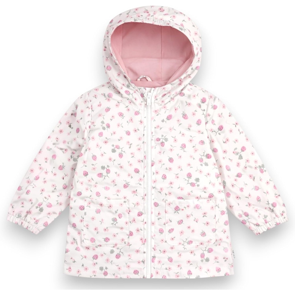 image:imageCarters Toddler amp Little Girls Midweight Fleece Lined Hooded Raincoat Rain JacketStrawberry